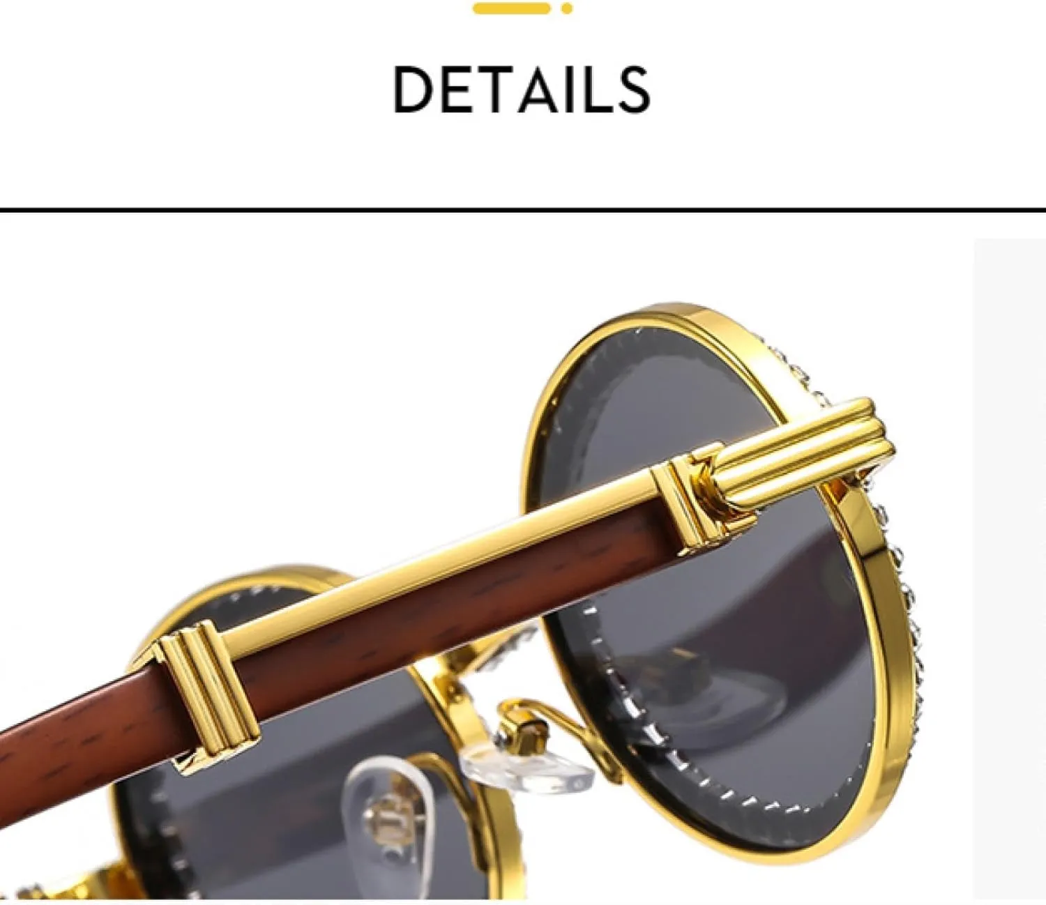 Fashion Advanced Retro Oval Sunglasses Women's Tide Punk Metal Wrapping Sun Glasses Uv400