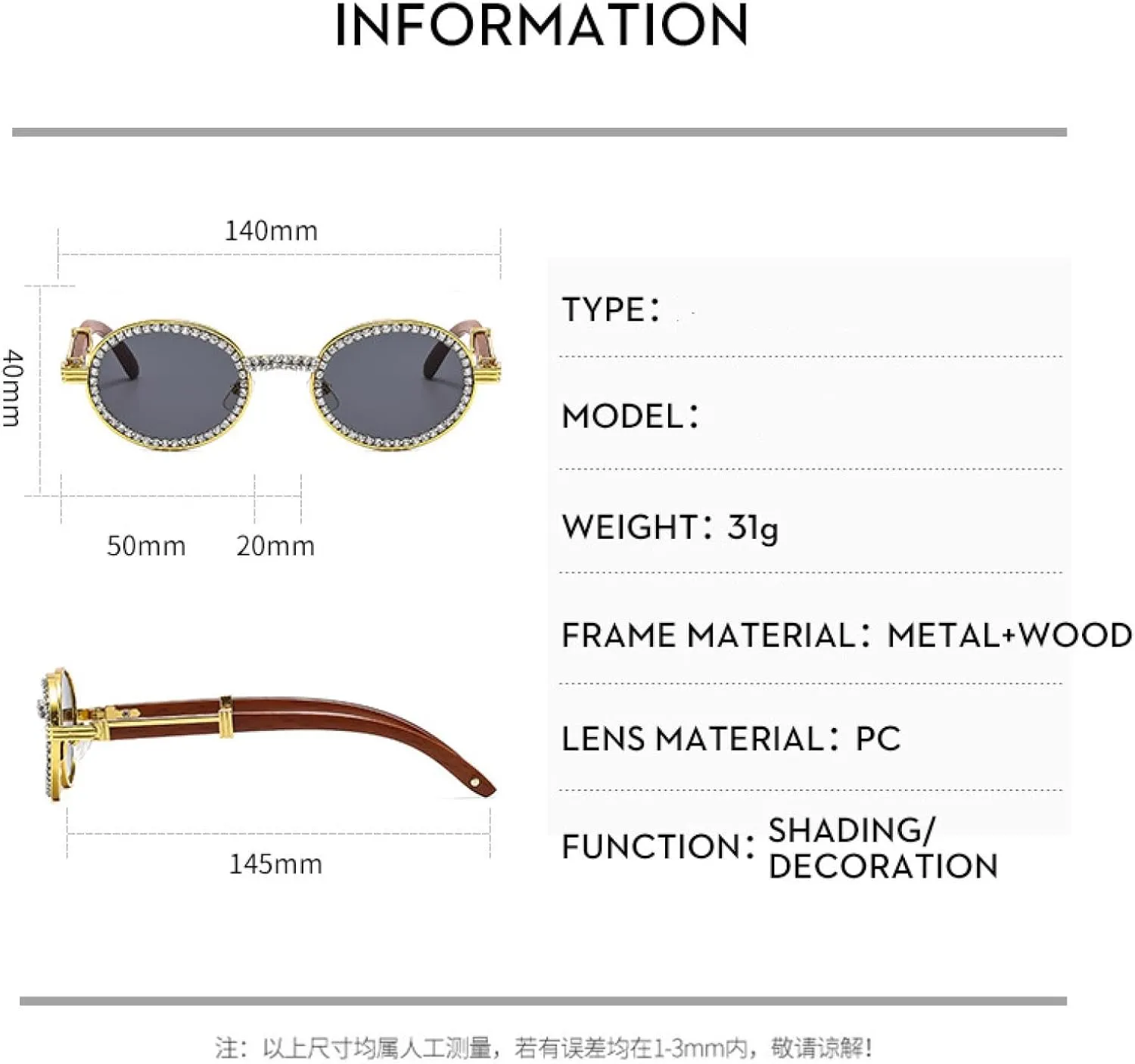 Fashion Advanced Retro Oval Sunglasses Women's Tide Punk Metal Wrapping Sun Glasses Uv400
