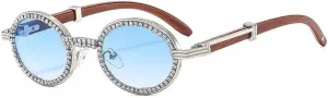 Fashion Advanced Retro Oval Sunglasses Women's Tide Punk Metal Wrapping Sun Glasses Uv400