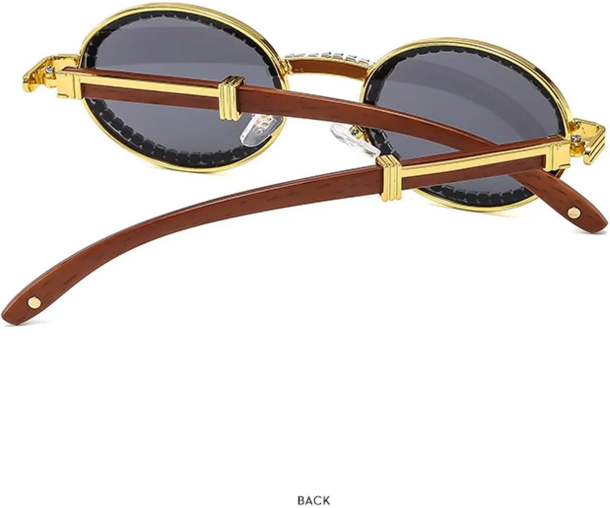 Fashion Advanced Retro Oval Sunglasses Women's Tide Punk Metal Wrapping Sun Glasses Uv400