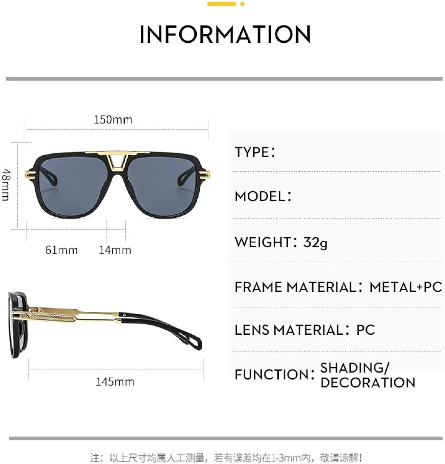 Fashion Classic Double Bridge Sunglasses Men Women Vintage Travels Driving Sun Glasses Uv400