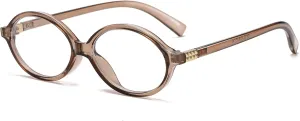 Fashion Oval Glasses for Women Men Retro Round Tortoise Frame Blue Light Glasses Nerd Eyeglasses