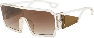 Fashion Oversized Frame Hollow Out One Piece Sunglasses Women Men Classic Outdoors Driving Travel Sun Glasses Uv400