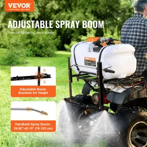 (FINAL PRICES ARE LOWER ON OUR SITE!) VEVOR ATV Spot Sprayer, 15.9 Gal/60 L ATV/UTV Broadcast Sprayer with A Nozzle Boom, 12 V Pump Weed Sprayer with Water Tank, 1.9 GPM Flow Rate, Adjustable 0-72 PSI, 20FT Hose, White