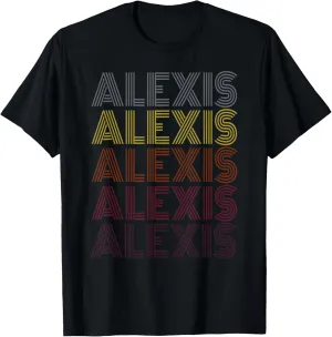 First Name Alexis Retro Pattern Vintage Style T-Shirt