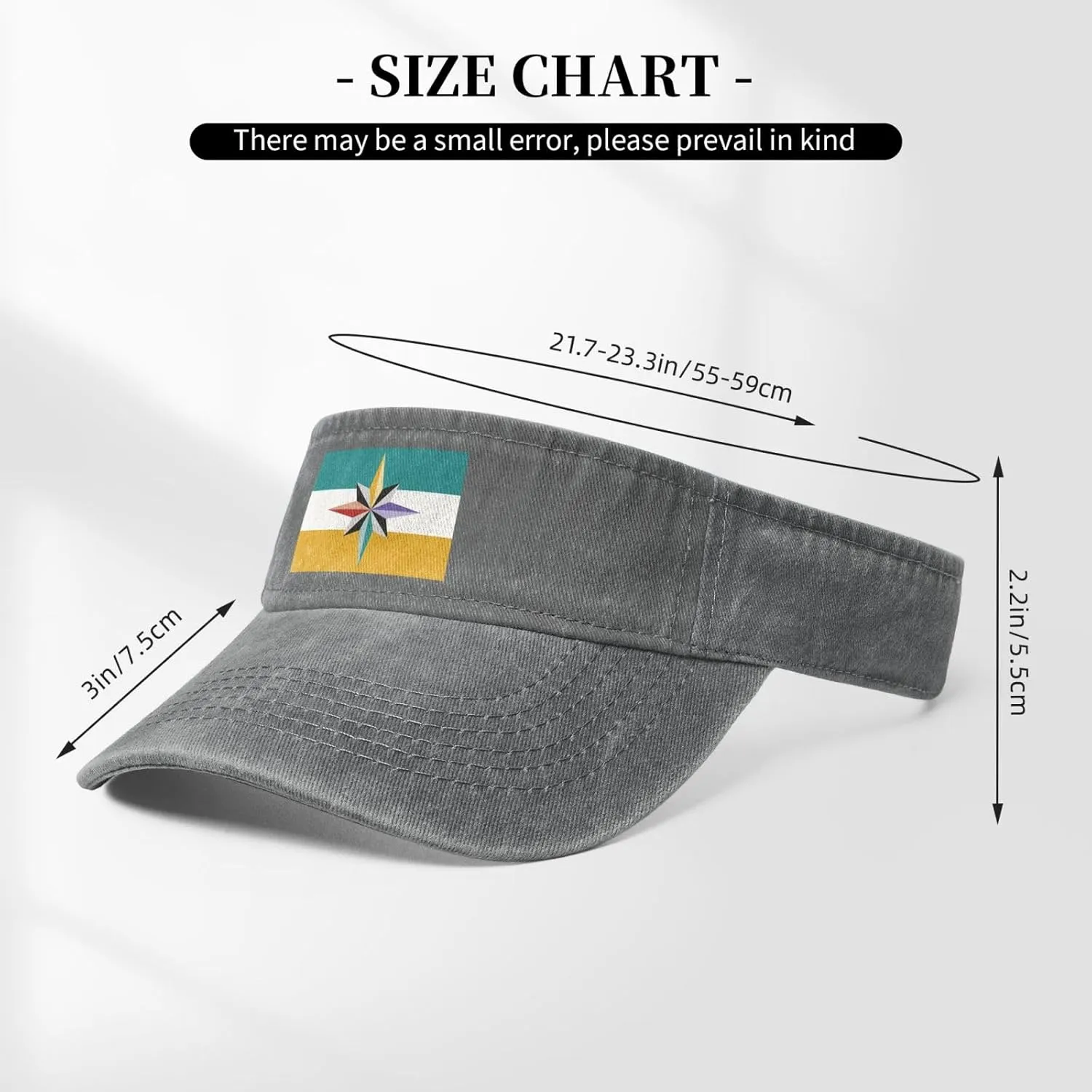Flag of City Park, Denver Sun Visor Hats Cotton Adjustable Sports Empty Top Baseball Cap for Women Men Golf Cap