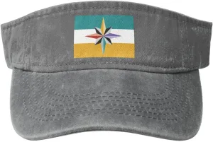 Flag of City Park, Denver Sun Visor Hats Cotton Adjustable Sports Empty Top Baseball Cap for Women Men Golf Cap