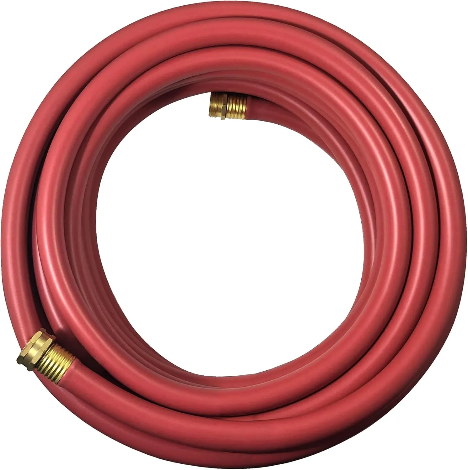 Flexon Flextreme 5/8" x 50ft Red Synthetic Performance Rubber Garden Hose – Lightweight, All-Weather Flexibility, Heavy-Duty, Kink-Resistant, Solid Brass Couplings, Watering Hose for Lawn & Garden