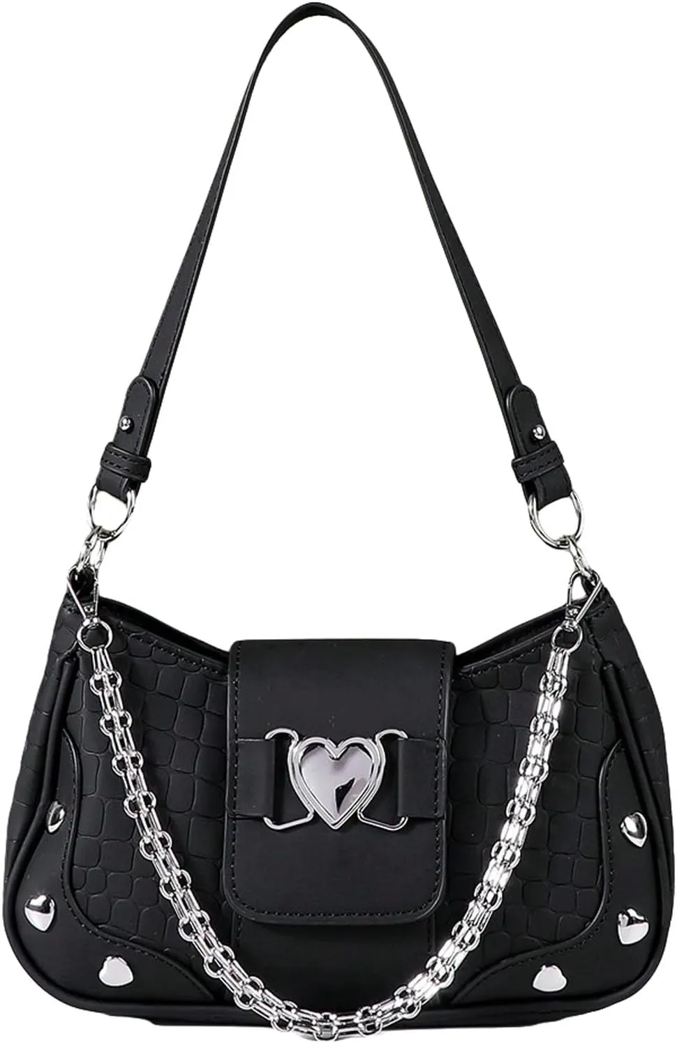 Floerns Women's Y2k PU Leather Crosbody Bag Retro Vintage Clutch Handbag Punk Retro Underarm Purses