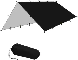 Foldable Camping Tent Tarp Awning Canopy 118x118inch Tear Resistant Versatile for Beach Picnic Polyester Fabric Waterproof