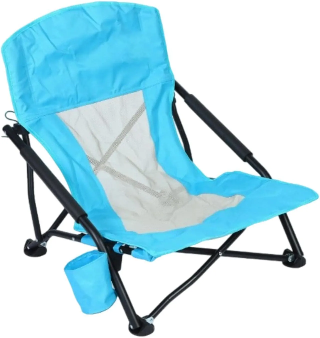 Folding Camping Chair Lounge Beach Chair Portable Lightweight High Backrest Picnic Seat for Pool Fishing Garden Travel Beach, Blue