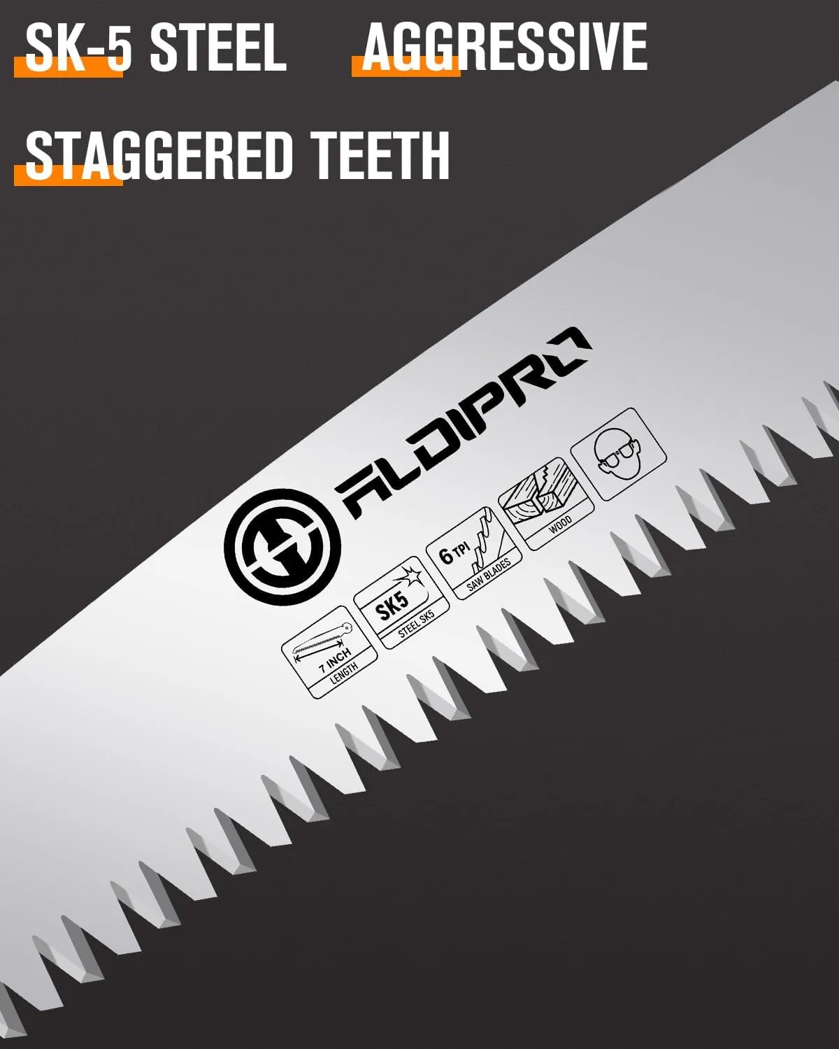 Folding Pruning Saw 7 Inch with Leather Sheath and Wenge Wooden Handle, SK5 Steel Blade, Foldable Hand Saw for Camping, Survival, Wood Cutting, Bushcraft and Tree Trimming