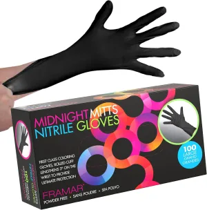 FRAMAR Black Disposable Gloves Large – 12 INCH Latex Free Gloves Large, Guantes Desechables, For Hair Dye, Cleaning, Tattoo, Mechanics – Extra Durable & Resistant – 100 Pack