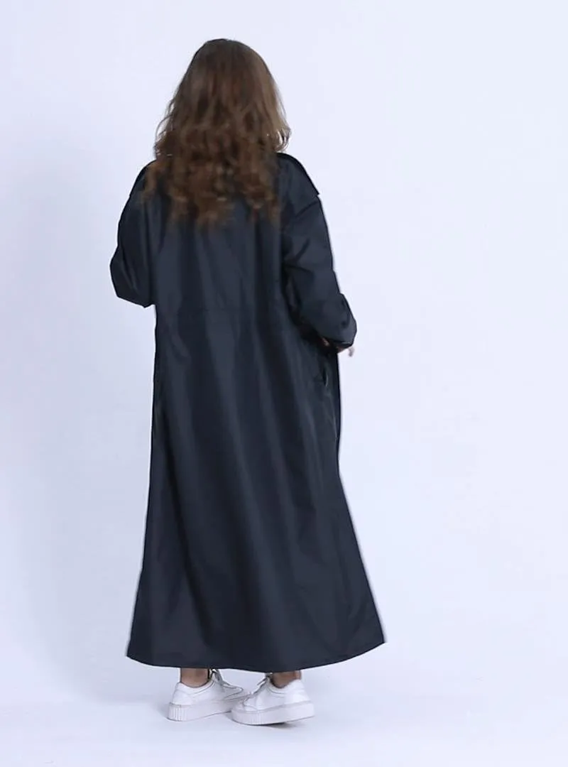 Freesmily Women's Stylish Long Raincoat with Hood and Multi Color Pattern