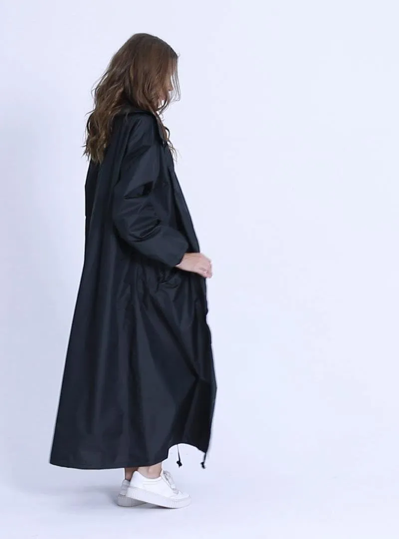 Freesmily Women's Stylish Long Raincoat with Hood and Multi Color Pattern