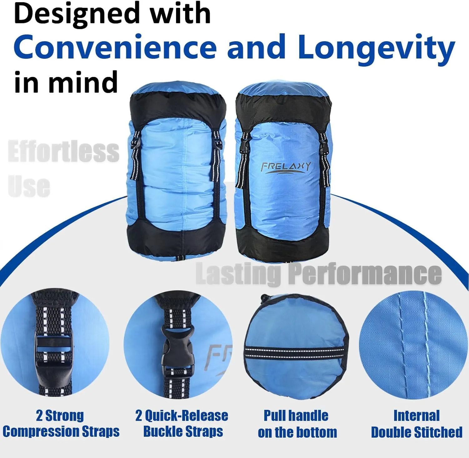 Frelaxy Compression Sack, 40% More Storage! 11L/18L/30L/45L/52L Compression Stuff Sack, Water-Resistant & Ultralight Sleeping Bag Stuff Sack - Space Saving Gear for Camping, Hiking