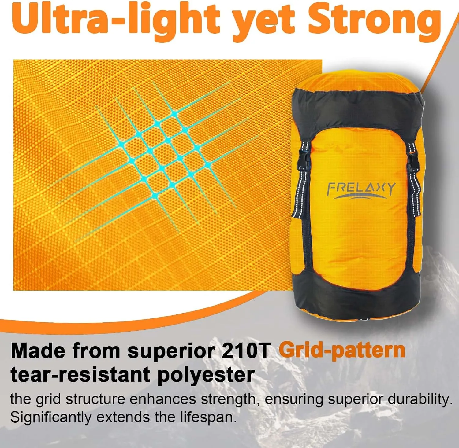 Frelaxy Compression Sack, 40% More Storage! 11L/18L/30L/45L/52L Compression Stuff Sack, Water-Resistant & Ultralight Sleeping Bag Stuff Sack - Space Saving Gear for Camping, Hiking