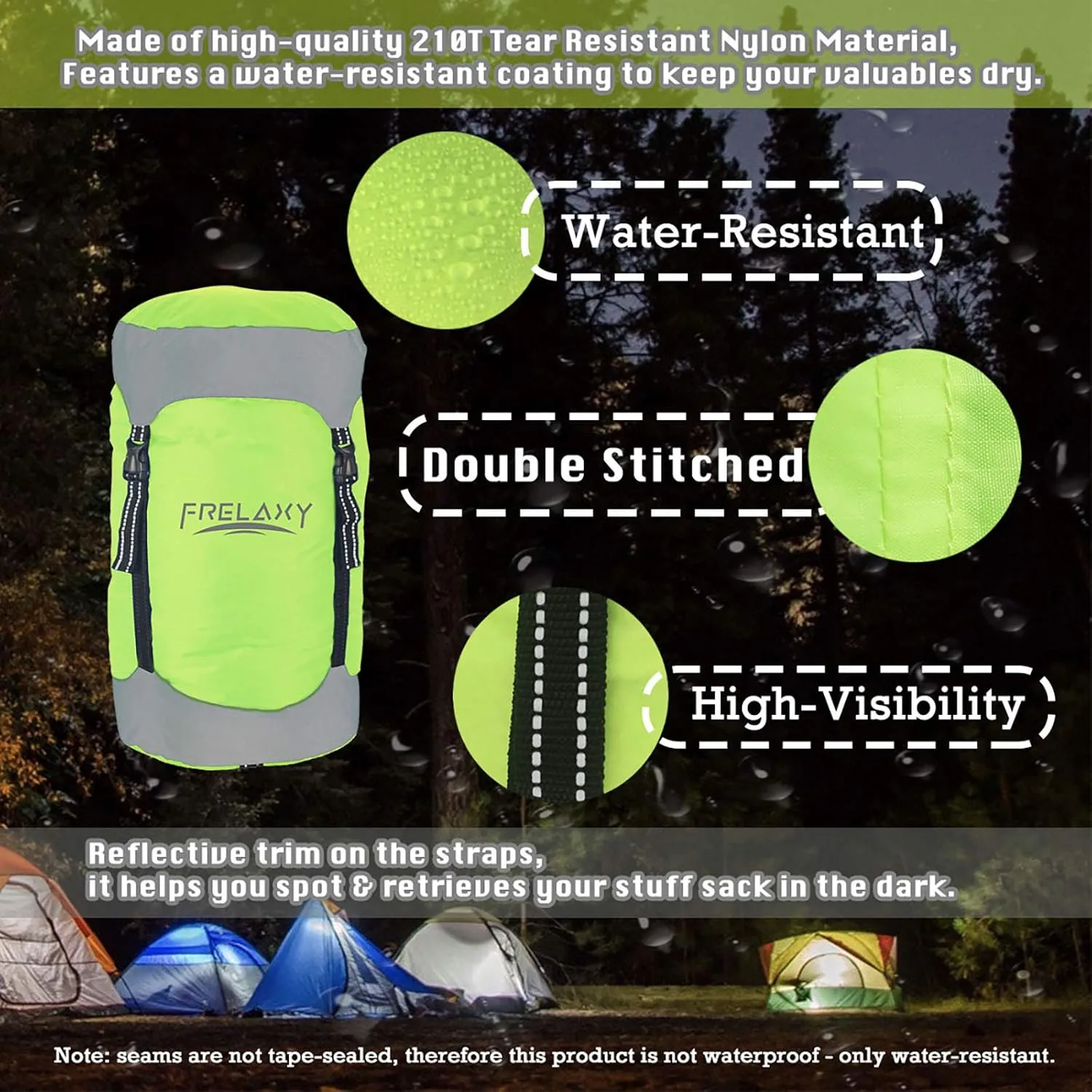 Frelaxy Compression Sack, 40% More Storage! 11L/18L/30L/45L/52L Compression Stuff Sack, Water-Resistant & Ultralight Sleeping Bag Stuff Sack - Space Saving Gear for Camping, Hiking