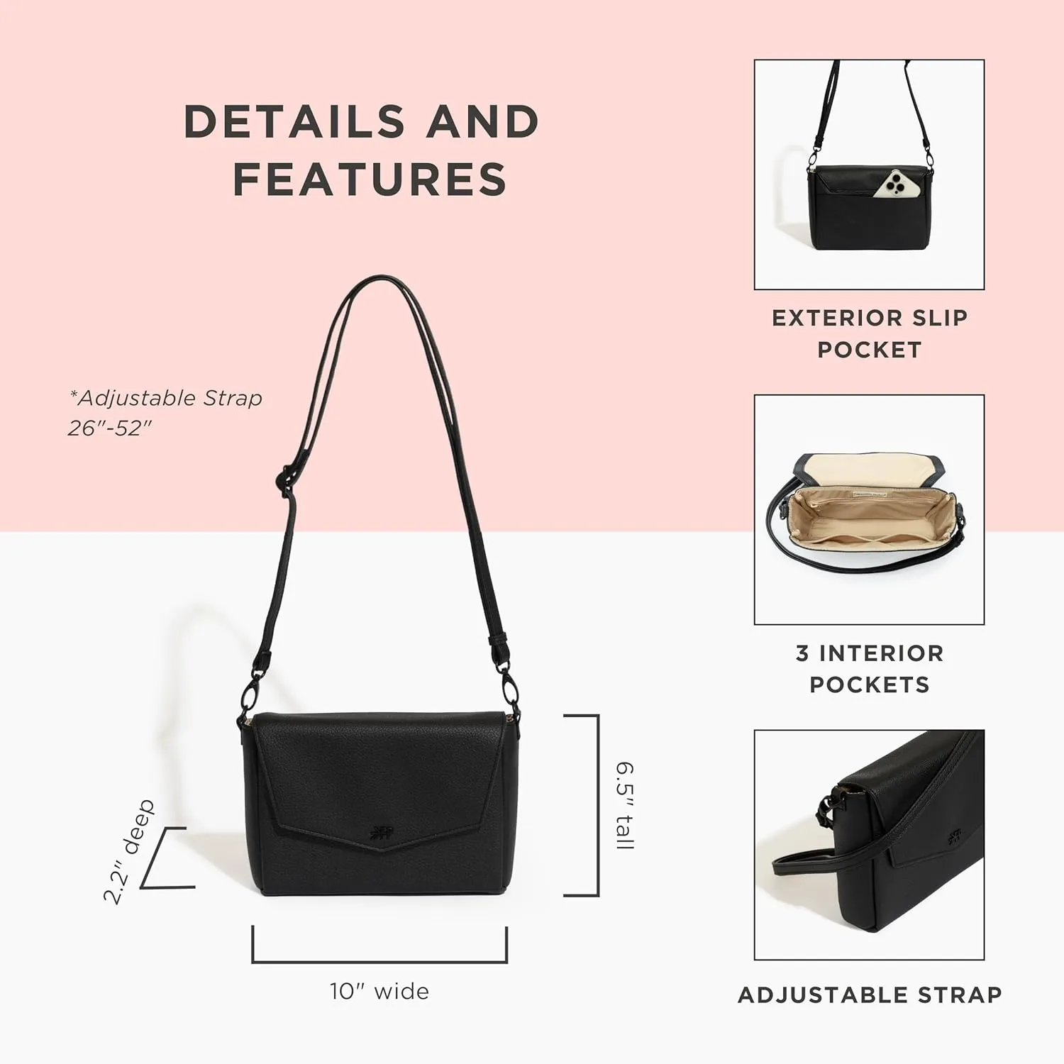 Freshly Picked Classic Crossbody Bag for Women - Stylish Handbag and Crossbody Purse Made with Premium Vegan Leather