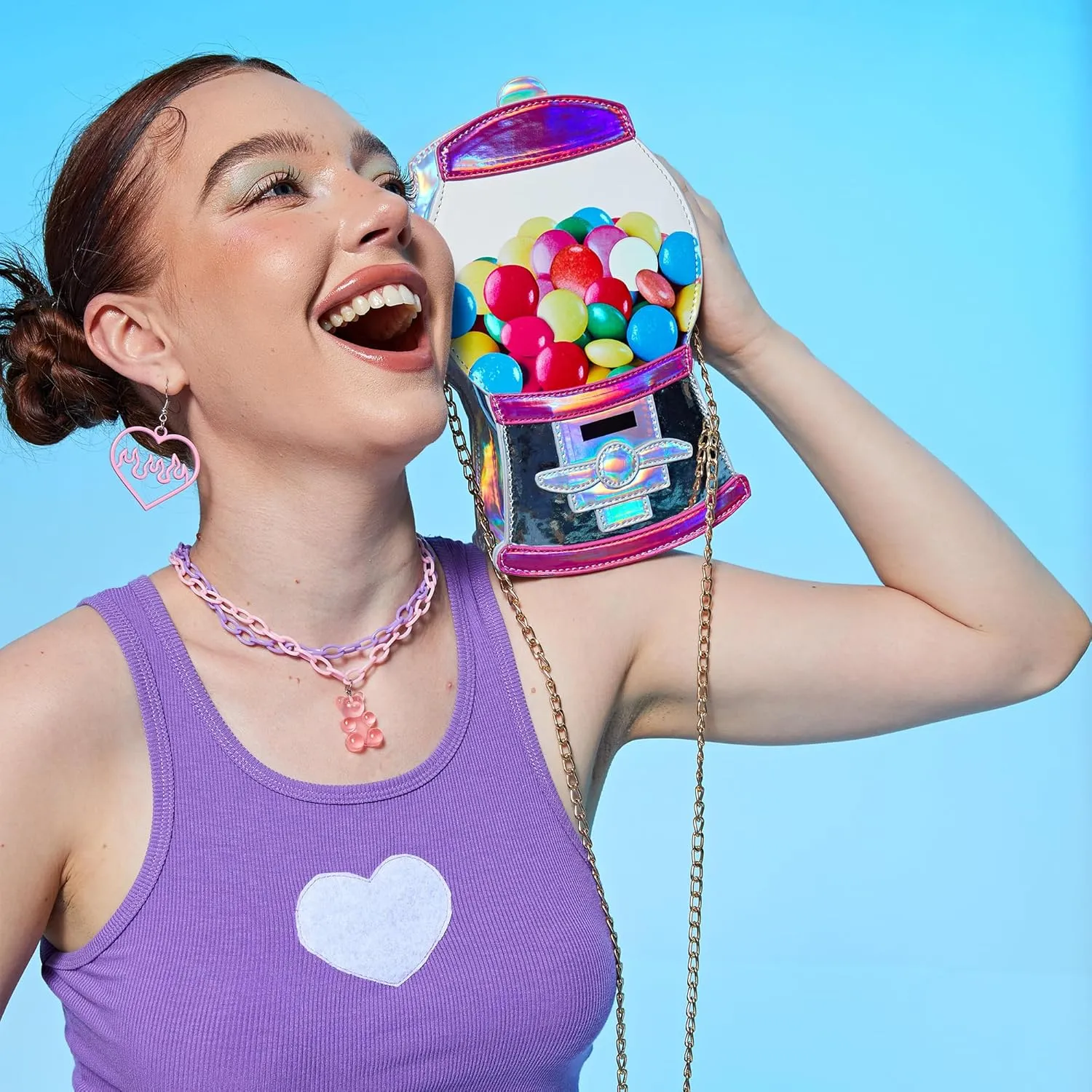 Fun Shape Purse for Women Novelty Handbags Unique Chain Crossbody Bag for Teens with Adjustable Shoulder Strap