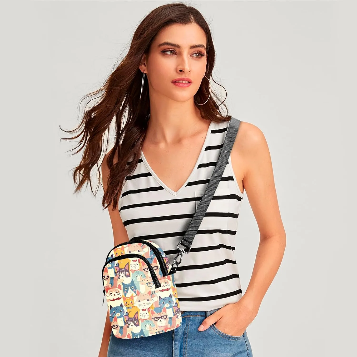 FyLybois Small Crossbody Bags for Women Casual Cell Phone Bag Wallet Purse Waterproof with Card Slots Adjustable Strap