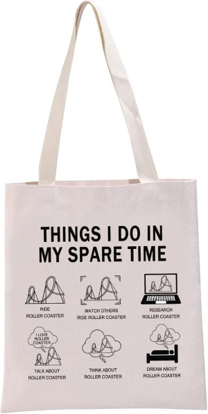 G2TUP Theme Park Lover Gift Ride Roller Coaster Tote Bag Roller Coaster Lover Handbag Theme Park Souvenir Gift