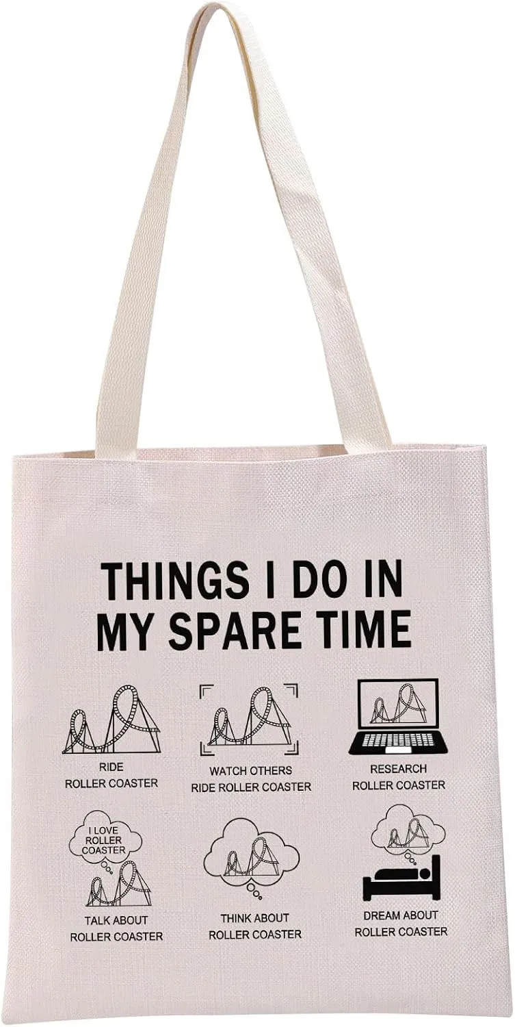 G2TUP Theme Park Lover Gift Ride Roller Coaster Tote Bag Roller Coaster Lover Handbag Theme Park Souvenir Gift