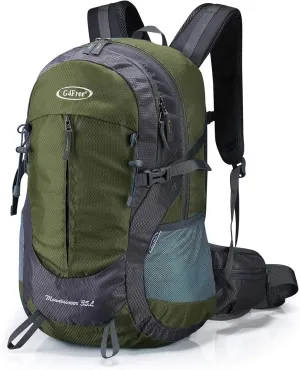 G4Free 35L Hiking Backpack Water Resistant Outdoor Sports Travel Daypack Lightweight with Rain Cover for Women Men (Army Green)
