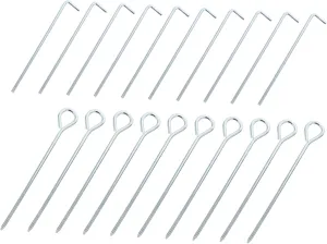 GALPADA Camping Stakes 20pcs Iron Tent Stakes Screw Anchor for Tent Awning Canopy Outdoor Rope Fixing
