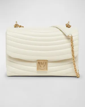 Gancio Quilted Leather Shoulder Bag