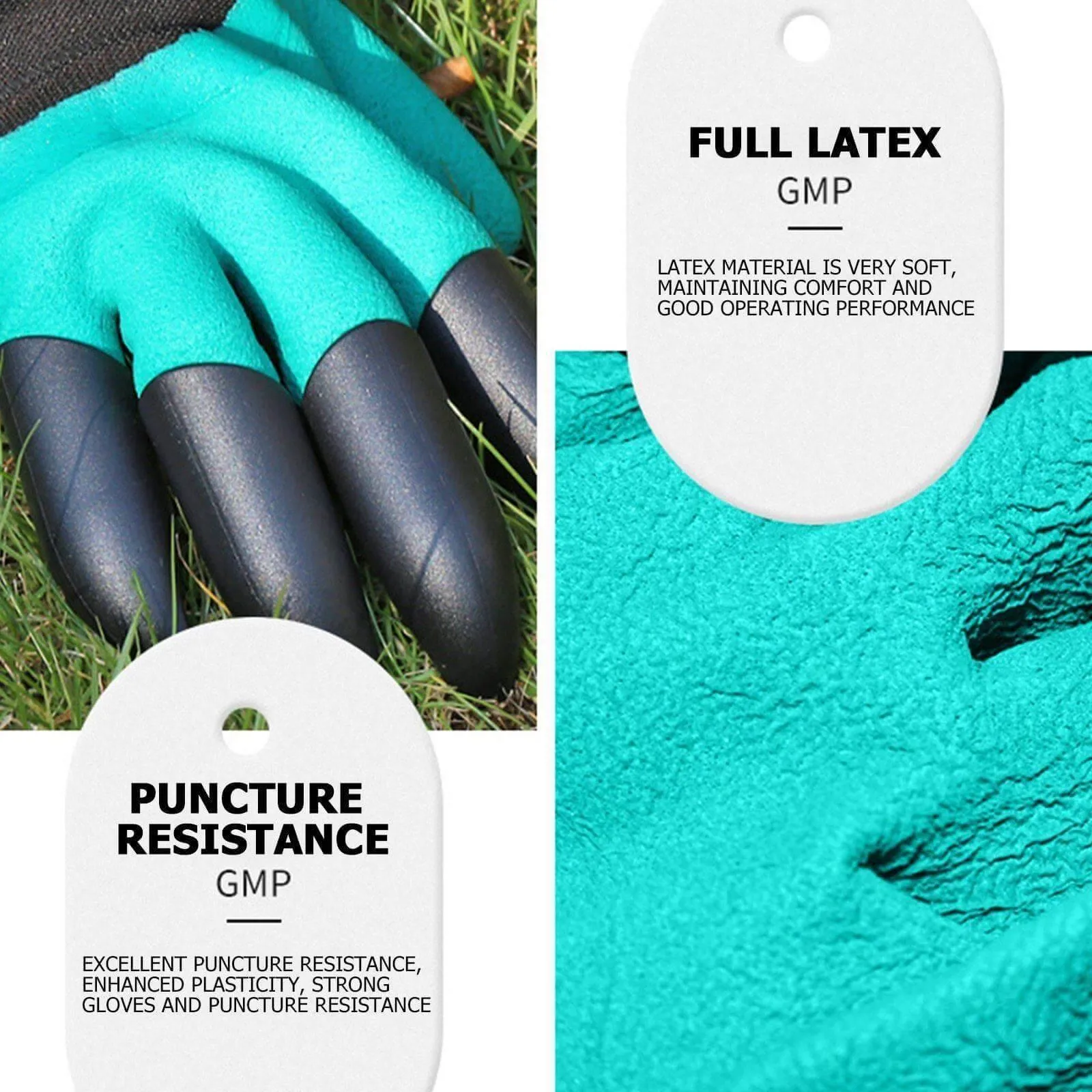 Garden Claw Gloves - Rubber Gardening Gloves with Claw Tips