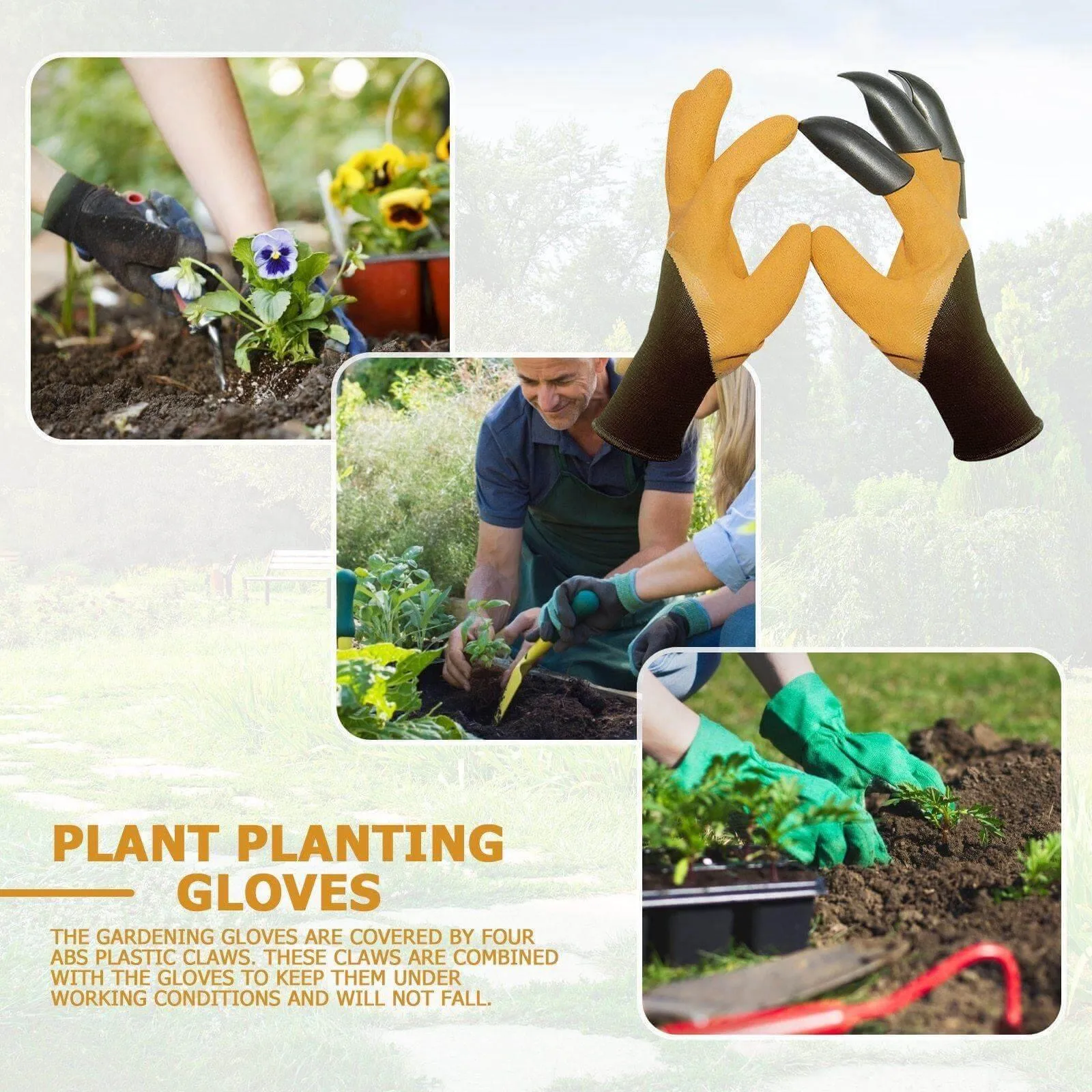 Garden Claw Gloves - Rubber Gardening Gloves with Claw Tips