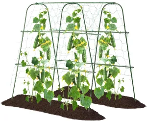 Garden Cucumber Trellis for Climbing Plants Outdoor, 48x48inch U-Shape Arch Trellis Support Grape Vine Tomato Vegetable Pea Bean Cucumber Trellis for Garden Raised Bed, Green