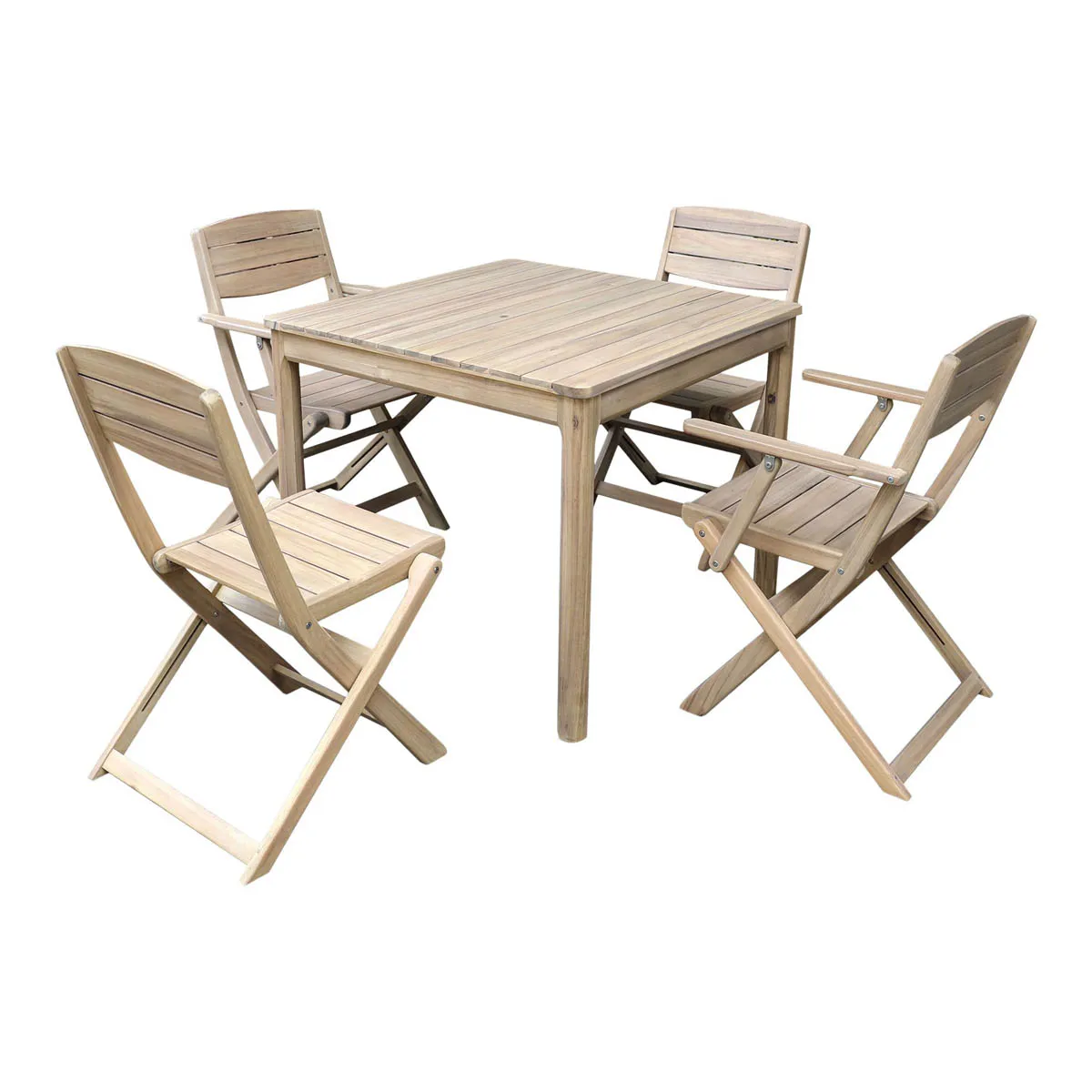 Garden Dining Table Wooden 4 Seater Square Durable Natural Outdoor Furniture