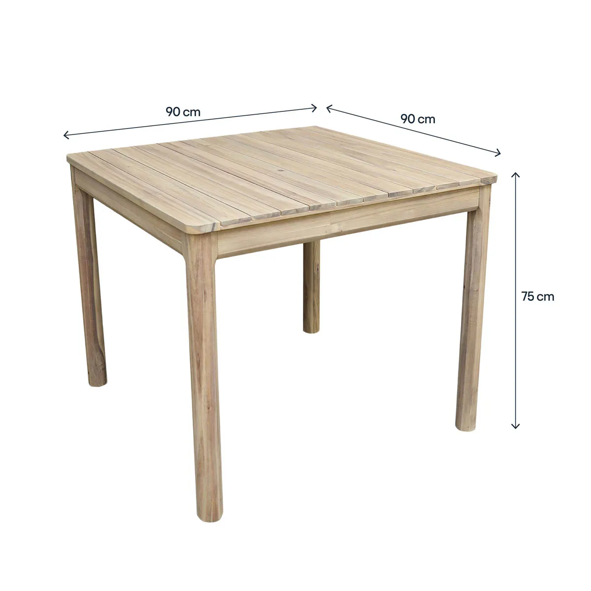 Garden Dining Table Wooden 4 Seater Square Durable Natural Outdoor Furniture