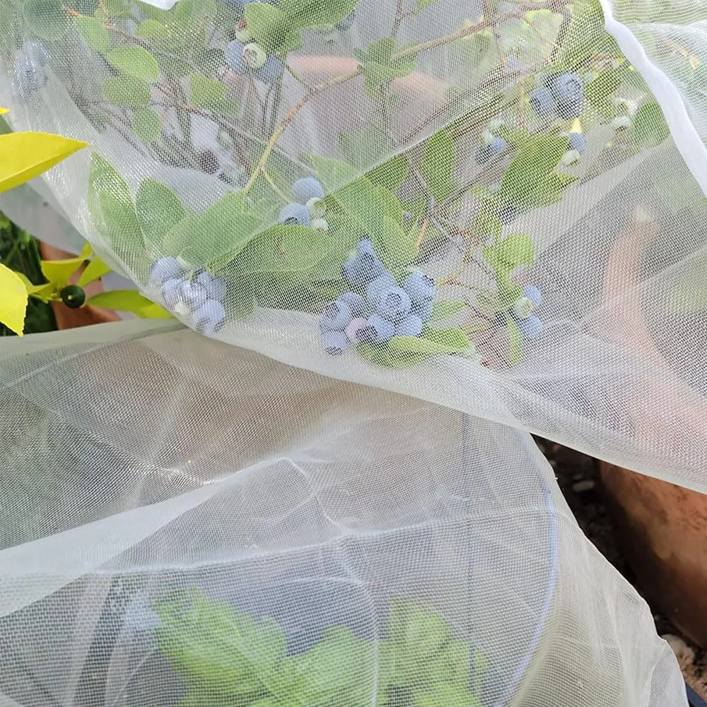 Garden Netting for Bird, Insect and Bug Cover 10x10FT | Multiple Size White Mesh Fabric Mosquito Net for Fruit & Vegetable Protection | Agricultural Strawberry, BlackBerry & Berry Plant Barrier