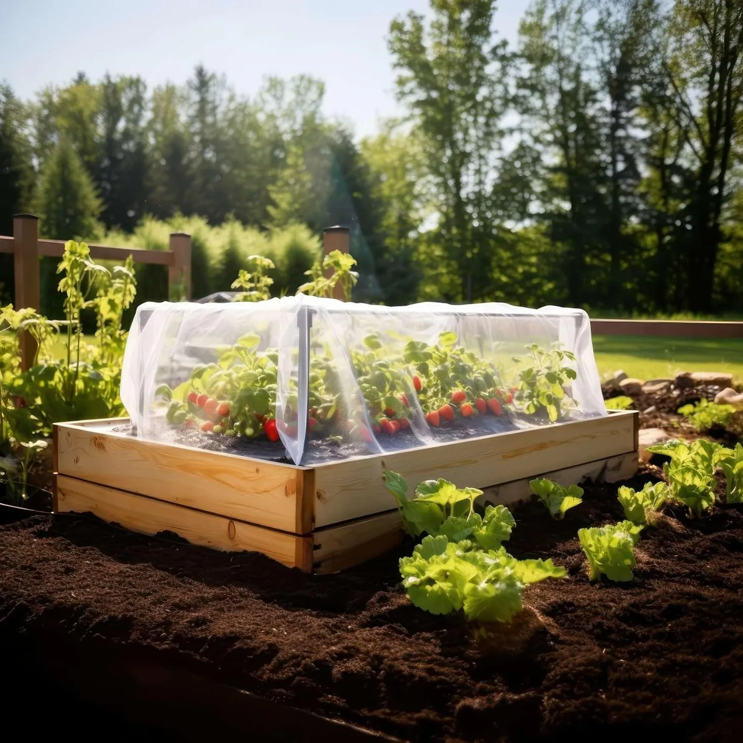 Garden Netting for Bird, Insect and Bug Cover 10x10FT | Multiple Size White Mesh Fabric Mosquito Net for Fruit & Vegetable Protection | Agricultural Strawberry, BlackBerry & Berry Plant Barrier