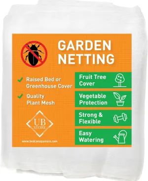 Garden Netting for Bird, Insect and Bug Cover 10x10FT | Multiple Size White Mesh Fabric Mosquito Net for Fruit & Vegetable Protection | Agricultural Strawberry, BlackBerry & Berry Plant Barrier