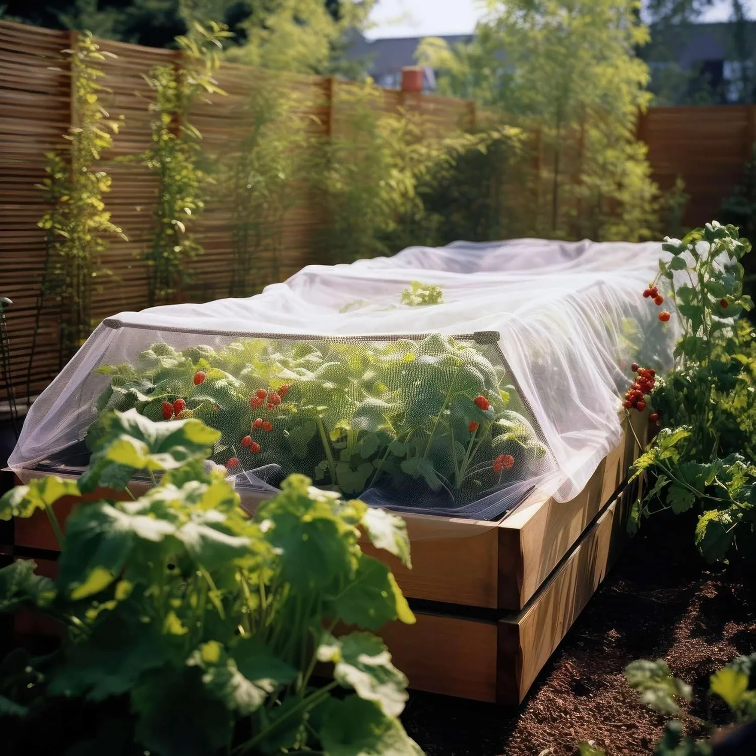 Garden Netting for Bird, Insect and Bug Cover 10x10FT | Multiple Size White Mesh Fabric Mosquito Net for Fruit & Vegetable Protection | Agricultural Strawberry, BlackBerry & Berry Plant Barrier