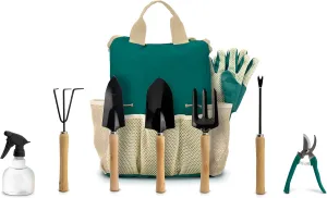 Garden Tools Set – Gardening Tools Organizer Handbag – Rust Proof, Heavy Duty, Ergonomic & Durable Tool Bag Kit – Gardening Gifts for Women & Men – Garden Tool Organizer Tote Bag with 10 Pieces Set