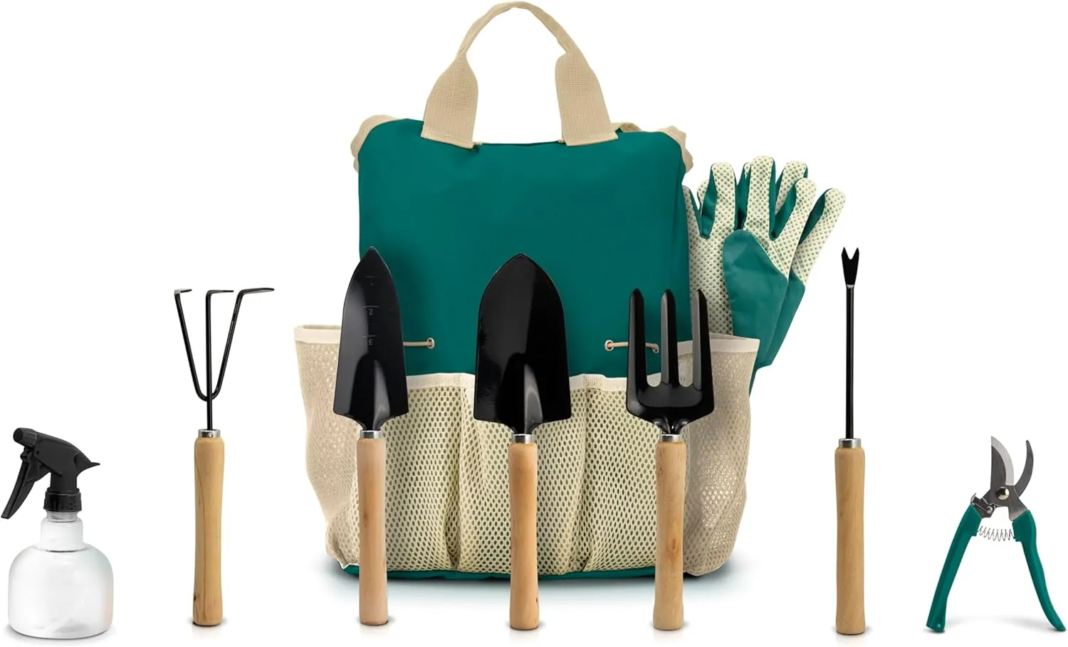 Garden Tools Set – Gardening Tools Organizer Handbag – Rust Proof, Heavy Duty, Ergonomic & Durable Tool Bag Kit – Gardening Gifts for Women & Men – Garden Tool Organizer Tote Bag with 10 Pieces Set