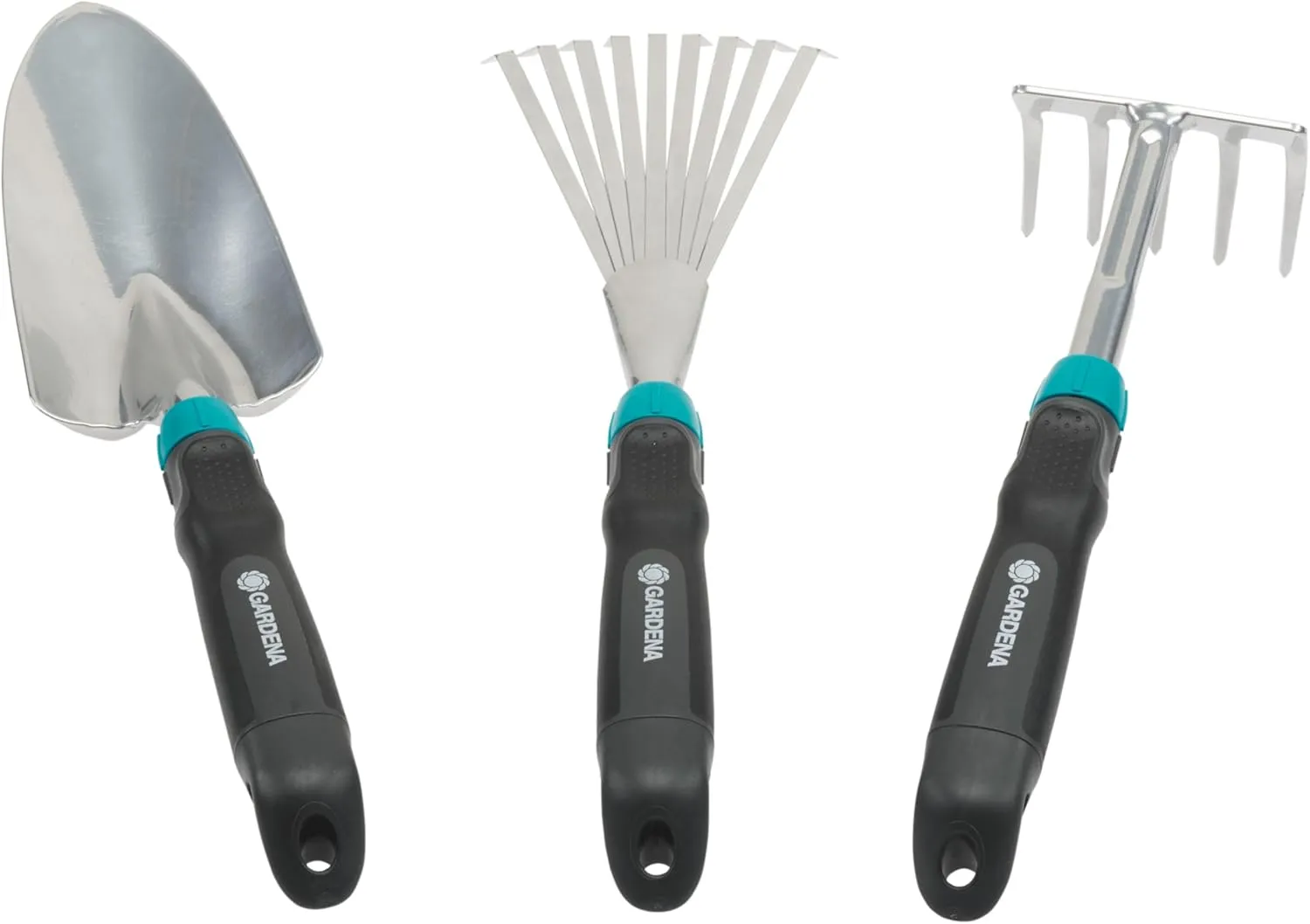 Gardena Comfort Small Tool Set - Ideal Set for Garden Keeping with Flower Trowel, Small Broom and Flower RAK (8964-60)