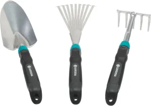 Gardena Comfort Small Tool Set - Ideal Set for Garden Keeping with Flower Trowel, Small Broom and Flower RAK (8964-60)