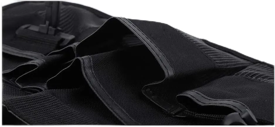 Gardening Tool Belt Waist Bag with 6 Pockets of Different Sizes and Depth Oxford Cloth Adjustable Waist Belt(Black)