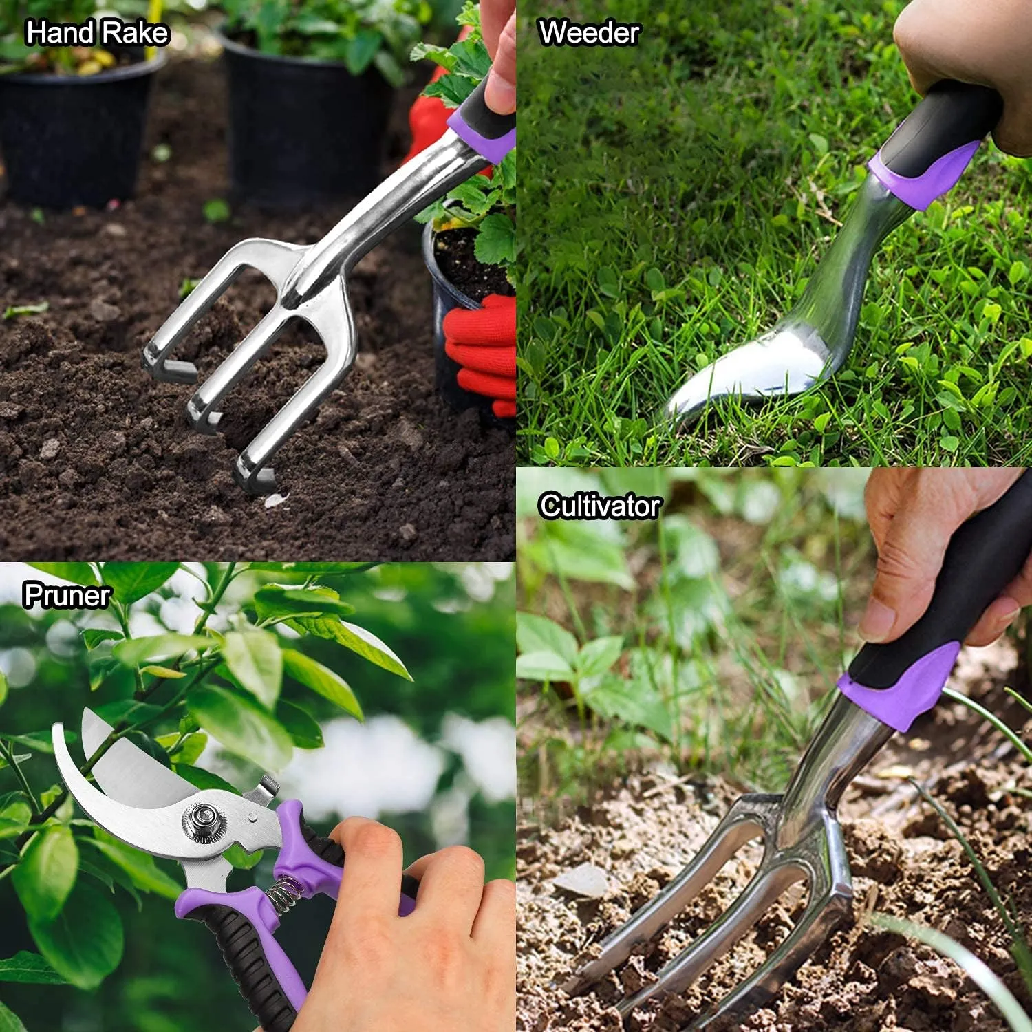 Gardening Tool Set, Gardening Supplies Succulent Tools Set Included, Heavy Duty Aluminum Gardening Kit for Gardening, Non-Slip Ergonomic Handle Tools, Durable Storage Tote Bag(GT - 83PCS)