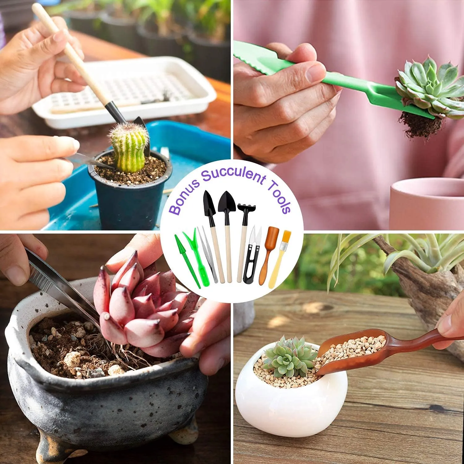 Gardening Tool Set, Gardening Supplies Succulent Tools Set Included, Heavy Duty Aluminum Gardening Kit for Gardening, Non-Slip Ergonomic Handle Tools, Durable Storage Tote Bag(GT - 83PCS)