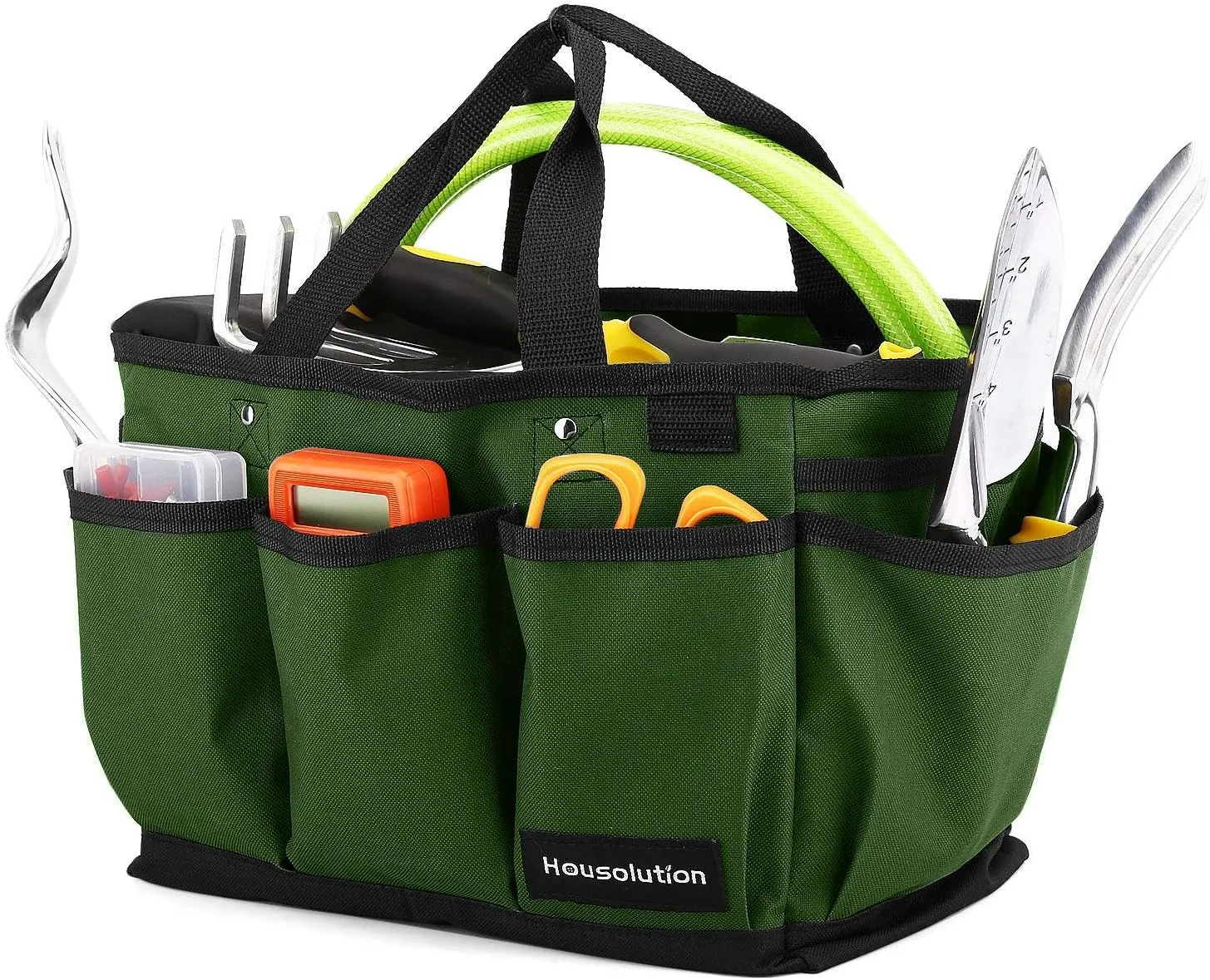 Gardening Tote Bag, Deluxe Garden Tool Storage Bag and Home Organizer with Pockets, Wear-resistant & Reusable, 12 Inch, Dark Green