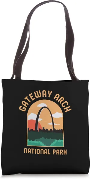 Gateway Arch National Park Alaska Vacation Retro Graphic Tote Bag