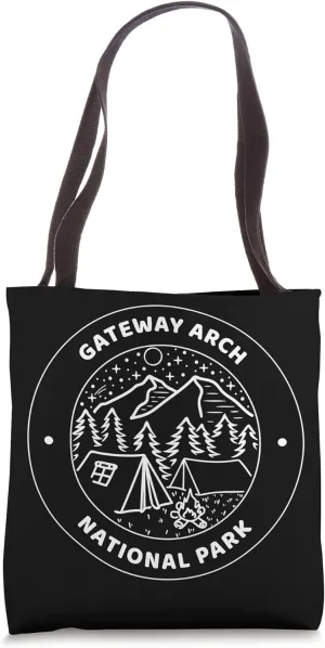 Gateway Arch National Park Camp Mountain Fire Tree Moon Star Tote Bag