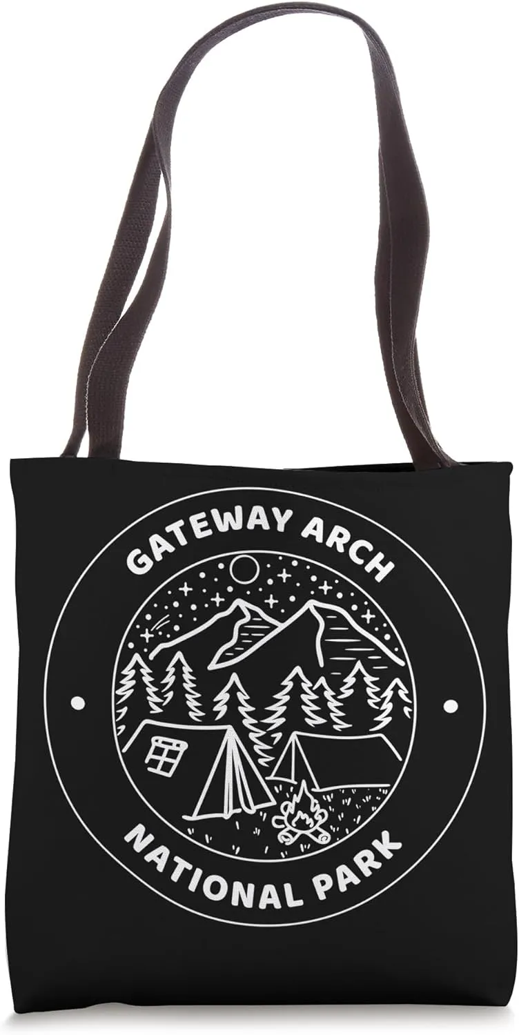 Gateway Arch National Park Camp Mountain Fire Tree Moon Star Tote Bag
